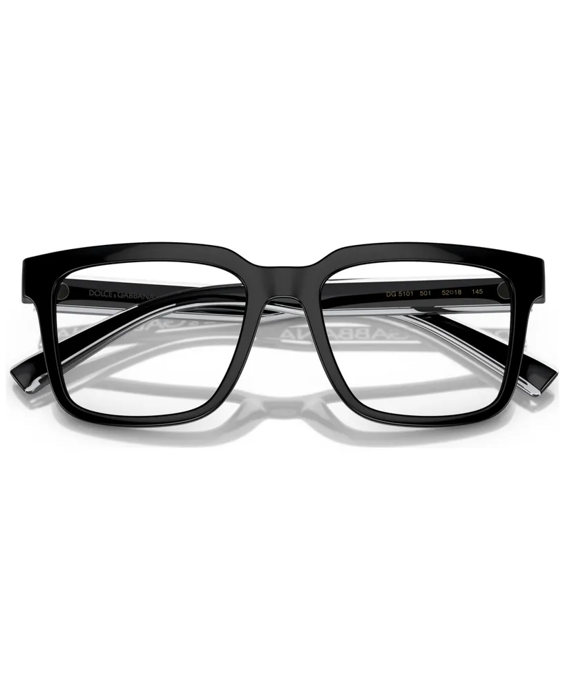 Dolce&Gabbana Men's Square Eyeglasses, DG5101 52