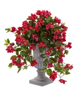 Nearly Natural Bougainvillea Flowering Uv-Resistant Indoor/Outdoor Artificial Plant in Decorative Urn