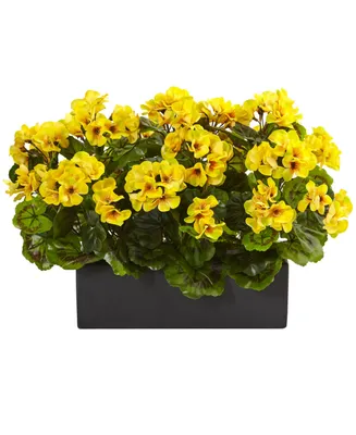 Nearly Natural Geranium Silk Plant in Rectangular Planter, Uv Resistant