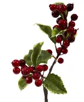 Nearly Natural 16" Holly Berry Artificial Flower, Set of 6