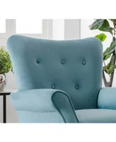 Simplie Fun Accent Chair Button-Tufted Back Rolled-Arms