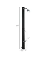 Outsunny Outdoor Solar Shower w/ Hot & Cold Adjustment Poolside Beach Pool Spa
