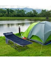 Outsunny 2 Person Camping Cot for Adults w/ Bag, Hunting Fishing Trip Bed,