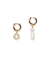 Joey Baby 18K Gold Plated Freshwater Pearls and Smiley Face Charm - Hailey Earrings For Women