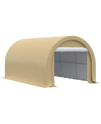 Outsunny 16' x 10' Carport, Heavy Duty Portable Garage / Storage Tent with Large Zippered Door