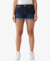 True Religion Women's Jennie Curvy Stretch Rolled Hem Shorts