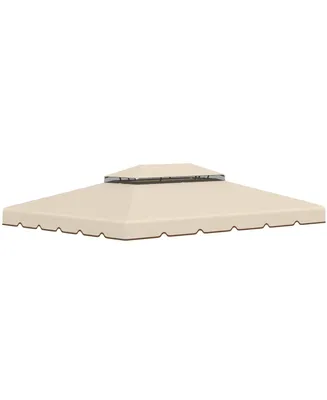 Outsunny 12.8' x 9.5' Gazebo Replacement Canopy, Gazebo Top Cover with Double Vented Roof for Garden Patio Outdoor (Top Only