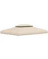 Outsunny 12.8' x 9.5' Gazebo Replacement Canopy, Gazebo Top Cover with Double Vented Roof for Garden Patio Outdoor (Top Only