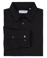 Calvin Klein Big Boys Husky Solid Stretch Poplin Shirt