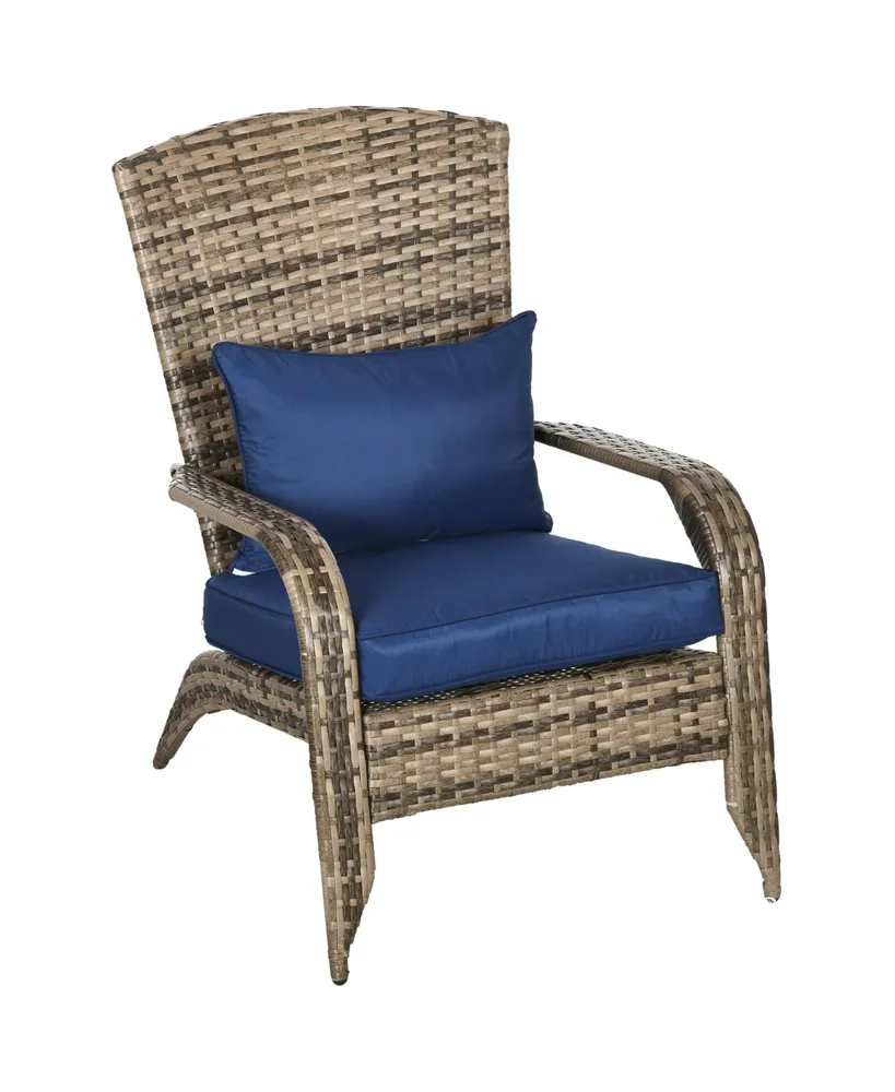 Outsunny Patio Wicker Recliner Chair with Footrest, Outdoor PE