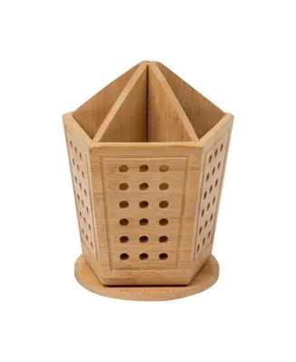 Mind Reader Lattice Collection, 5-Section Pen Accessory Carousel, Desktop Organizer, Office, Rayon from Bamboo