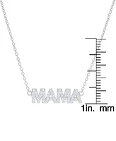 3-Pc. Set Lab-grown White Sapphire (1-3/4 ct. t.w.) Mama Pendant Necklace, Stud Earrings, & Bolo Bracelet in Sterling Silver