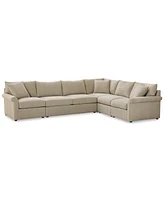 Closeout! Wrenley 137" 5-Pc. Fabric L-Shape Modular Sleeper Sectional Sofa, Created for Macy's