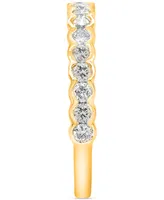 Forever Grown Diamonds Lab-Created Diamond Scalloped Band (1/2 ct. t.w.) 14k Gold-Plated Sterling Silver - Gold