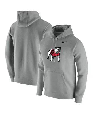 Men's Nike Heathered Gray Georgia Bulldogs Vintage-Like School Logo Pullover Hoodie