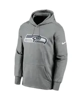 Men's Nike Heathered Charcoal Seattle Seahawks Primary Logo Therma Pullover Hoodie