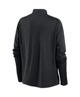 Women's Nike Black Colorado Rockies Primetime Raglan Quarter-Zip Top