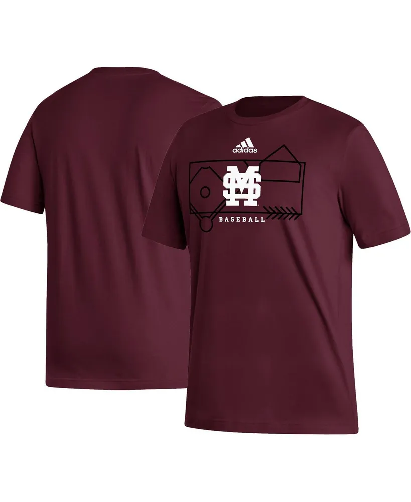 Men's adidas Maroon Mississippi State Bulldogs Locker Lines Baseball Fresh T-shirt