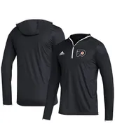 Men's adidas Black Philadelphia Flyers Team Long Sleeve Quarter-Zip Hoodie T-shirt