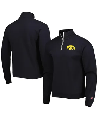 Men's Black Iowa Hawkeyes Stack Essential Fleece Quarter-Zip Sweatshirt
