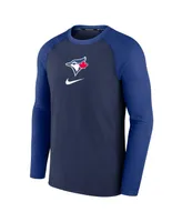 Men's Nike Navy Toronto Blue Jays Authentic Collection Game Raglan Performance Long Sleeve T-shirt