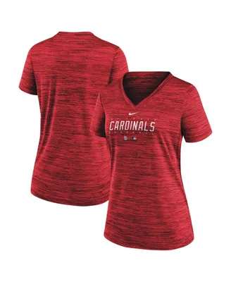 Women's Nike Red St. Louis Cardinals Authentic Collection Velocity Practice Performance V-Neck T-shirt