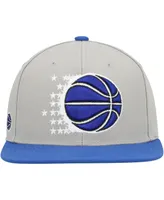 Men's Mitchell & Ness Gray, Blue Orlando Magic Hardwood Classics Essentials 2.0 Snapback Hat