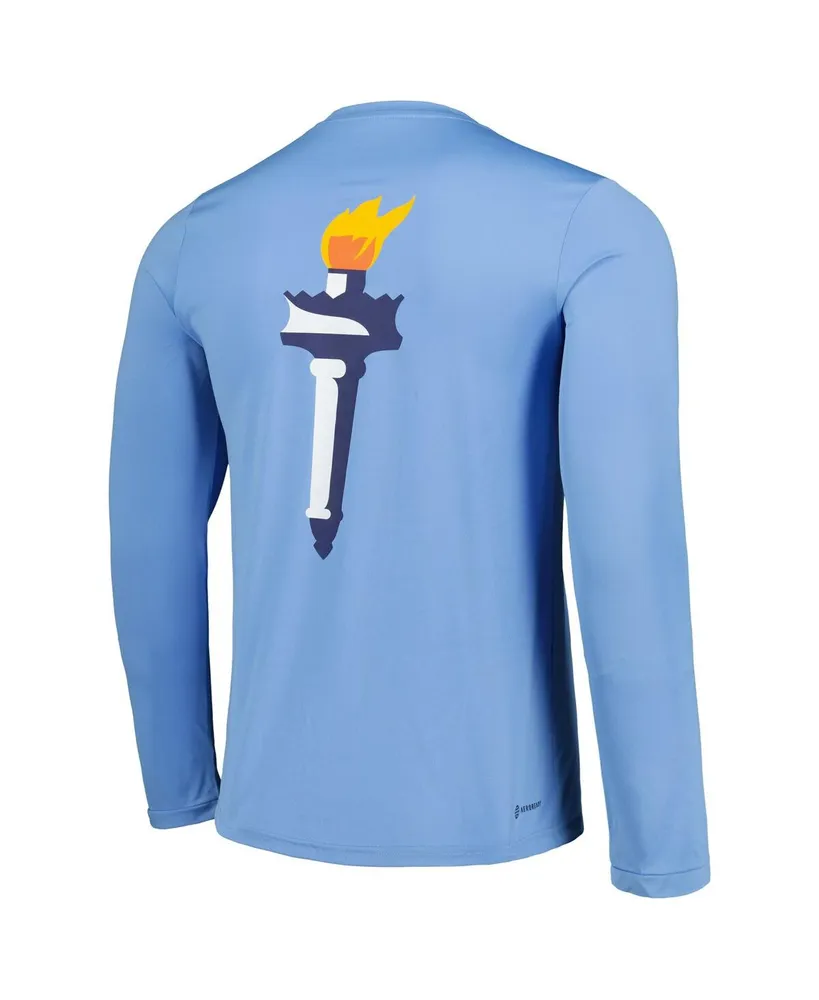 Men's adidas Sky Blue New York City Fc Jersey Hook Aeroready Long Sleeve T-shirt