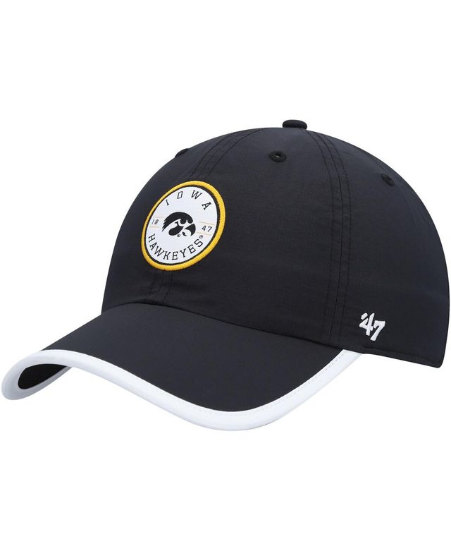 Men's '47 Brand Black Iowa Hawkeyes Microburst Clean Up Adjustable Hat