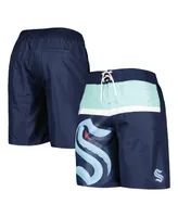 Men's Starter Deep Sea Blue Seattle Kraken Sea Wind Swim Trunks