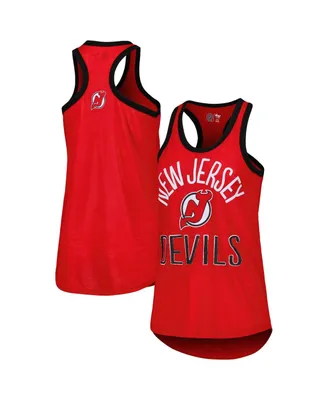Women's G-iii 4Her by Carl Banks Red New Jersey Devils First Base Racerback Scoop Neck Tank Top