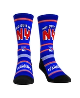 Men's and Women's Rock 'Em Socks New York Rangers Team Slogan Crew Socks