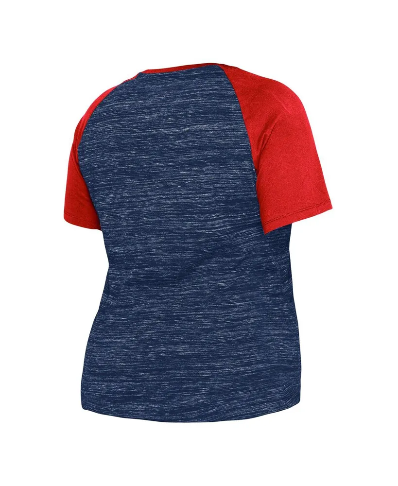Women's New Era Navy Minnesota Twins Plus Size Space Dye Raglan V-Neck T-shirt