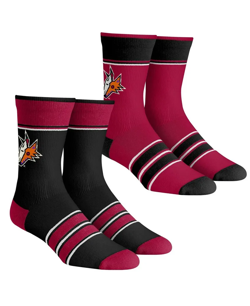 Youth Boys and Girls Rock 'Em Socks Arizona Coyotes Multi-Stripe 2-Pack Team Crew Sock Set