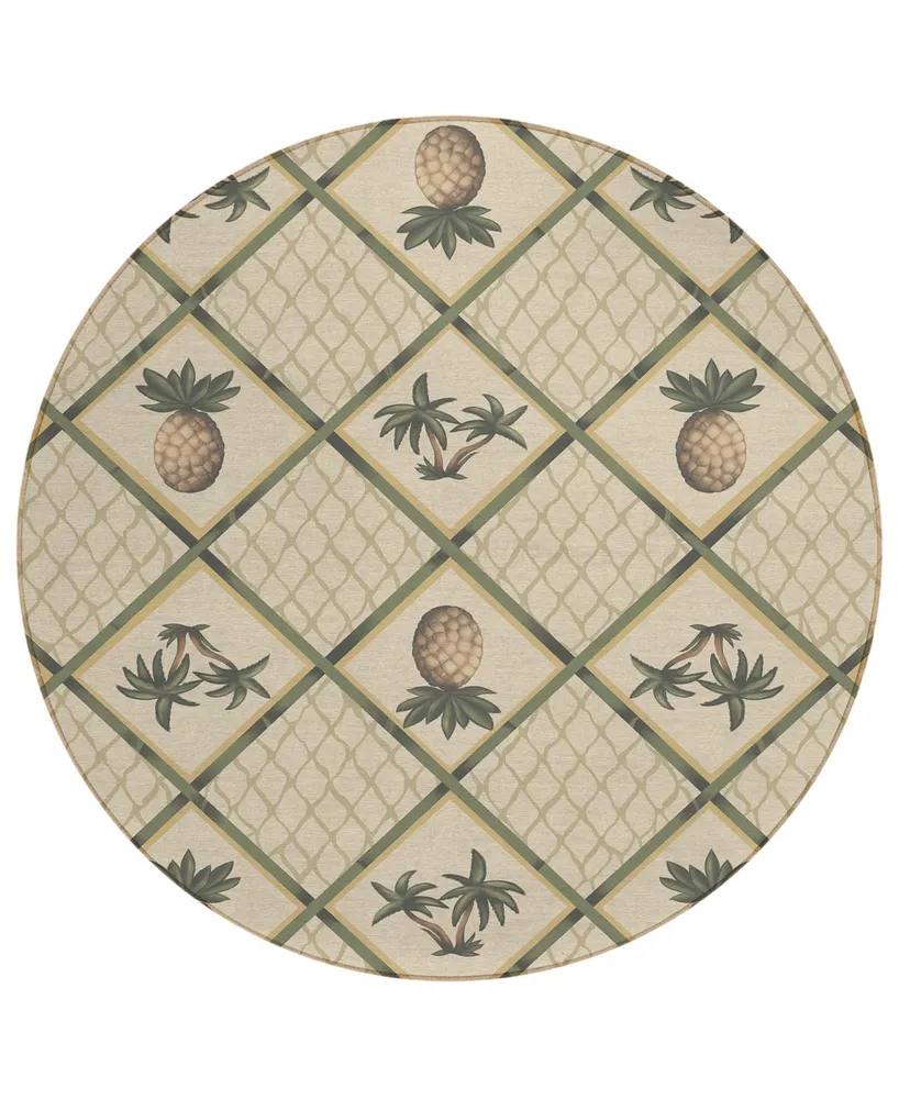 D Style Vertes Kitchen VRT7 8' x 8' Round Area Rug