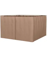 Outsunny 10' x 10' Universal Gazebo Sidewall Set with 4 Panels, 40 Hooks/C-Rings Included for Pergolas & Cabanas