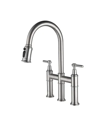 Simplie Fun Bridge Kitchen Faucet With Pulldown Spray Head In Spot