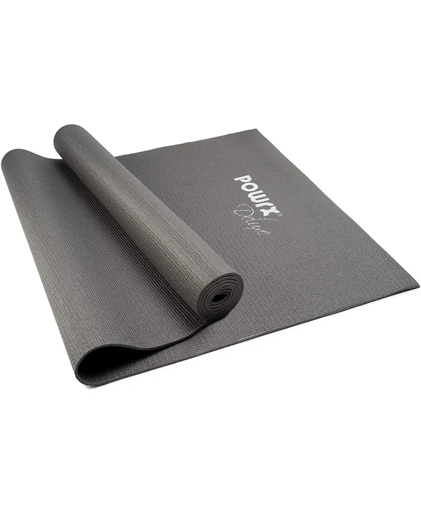 PowrX Yoga Mat with Bag | Exercise mat for workout | Non-slip large yoga mat for women, 68" x 24" Grey, 0.15 Inches Thickness