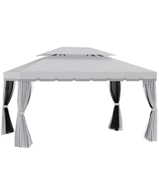 Outsunny 10' x 13' Patio Gazebo with Aluminum Frame for Outdoor,