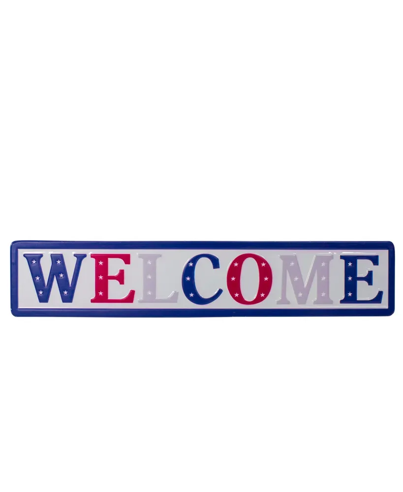 18" Metal Patriotic "Welcome" Sign with Stars Wall Decor
