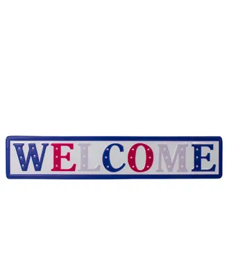 18" Metal Patriotic "Welcome" Sign with Stars Wall Decor