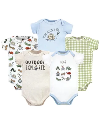 Hudson Baby Baby Boys Unisex Baby Cotton Bodysuits, -Pack