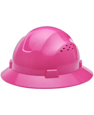 Noa Store Hdpe Pink Full Brim Hard Hat with Fas-trac Suspension