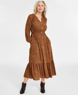 Style & Co Women's Long-Sleeve Midi Dress, Created for Macy's