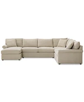 Closeout! Wrenley 138" 5-Pc. Fabric Modular Chaise Sectional Sofa, Created for Macy's