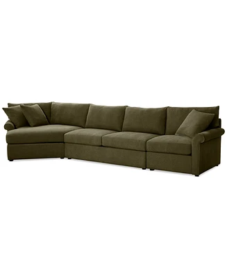 Wrenley 166" 3-Pc. Fabric Cuddler Chaise Sectional Sofa, Created for Macy's