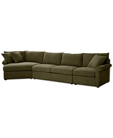 Wrenley 166" 3-Pc. Fabric Cuddler Chaise Sectional Sofa, Created for Macy's