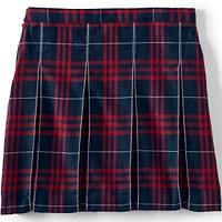 Lands' End Big Girls School Uniform Plaid Box Pleat Skirt Top of the Knee