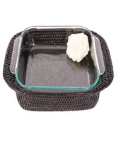 Artifacts Trading Company Rattan Square Baker Basket with Pyrex