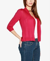 Belldini Women's 3/4 Sleeve Open Front Cardigan Sweater